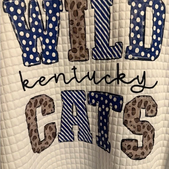 SHEIN Oversized Small White Kentucky Wild Cats Sweatshirt - Picture 2 of 8